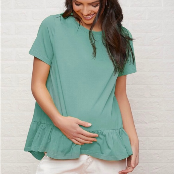 SOLD SHEIN | Maternity Ruffle Hem Tee - Picture 2 of 7